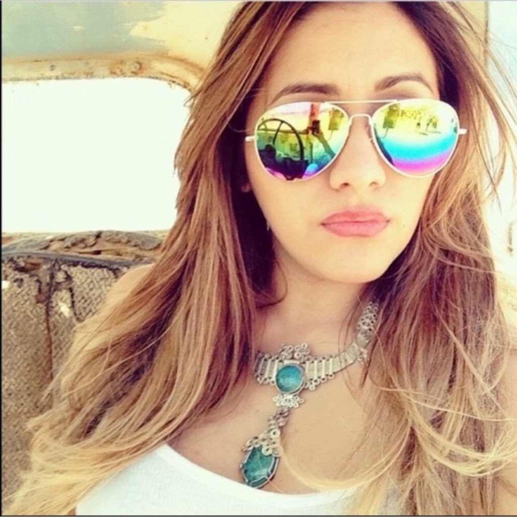 Rainbow Mirrored Lens Aviator Sunglasses New